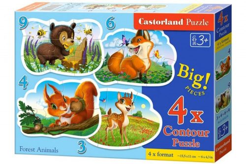 Castorland Sziluett puzzle - Erdő állatai 3,4,6,9 db-os (B-005079)