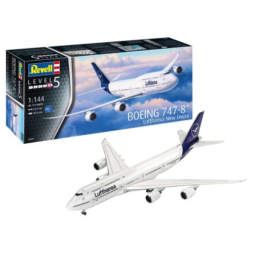 Revell Boeing 747-8 Lufthansa New Livery makett 1:144 makett repülő (03891)