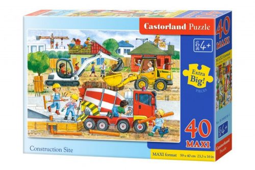 Castorland Maxi Puzzle - Az építkezésen 40 db-os (B-040018)