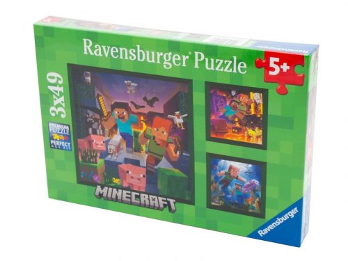 Ravensburger Puzzle 3x49 db - Minecraft Biomák (05621)