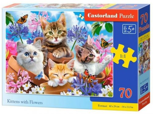 Castorland Cicák a virágok között - 70 db-os puzzle B-070107