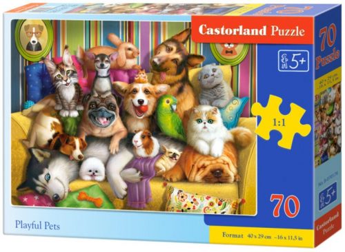 Castorland 70 db-os puzzle - Játékos kiskedvencek (B-070176)