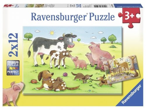 Ravensburger Boldog állat családok 2x12 db-os (07590)