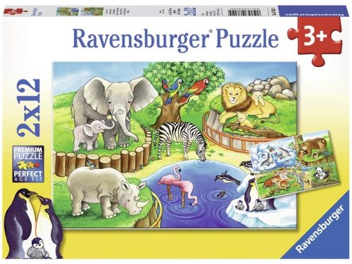 Ravensburger Állatkerti állatok 2 x 12 db puzzle (07602)