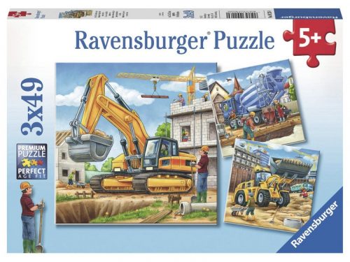 Ravensburger: Puzzle 3x49 db - Óriási munkagépek (09226)