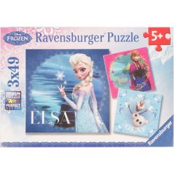   Ravensburger 3 x 49 db-os puzzle - Jégvarázs - Elsa, Anna és Olaf (09269)