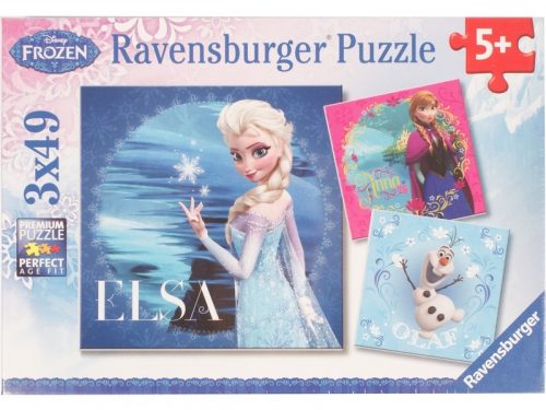 Ravensburger 3 x 49 db-os puzzle - Jégvarázs - Elsa, Anna és Olaf (09269)