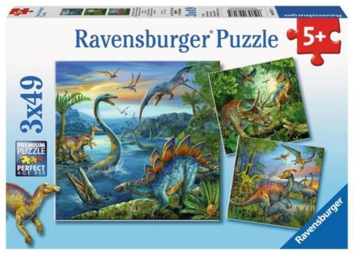 Ravensburger: Dinoszauruszok 3 x 49 darabos puzzle (09317)