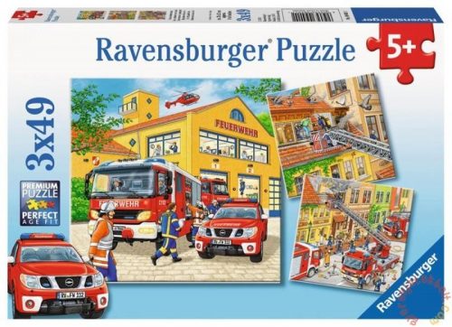 Ravensburger: Tűzoltók 3 x 49 darabos puzzle (09401)