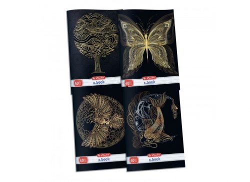 Herlitz Füzet A4/40 lap 3D UV felülnemesítéssel, vonalas, Black&Gold