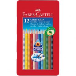   Színes ceruza FABER-CASTELL Grip háromszögletű fémdobozos 12 db/készlet (112413)