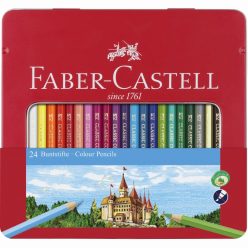   Színes ceruza FABER-CASTELL hatszögletű fémdobozos 24 db/készlet (115824)