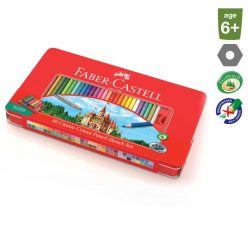   Színes ceruza FABER-CASTELL hatszögletű fémdobozos 60 db/készlet+kiegészítők (115894)