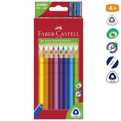 Színes ceruza FABER-CASTELL Junior háromszögletű 20 db/készlet (116520)