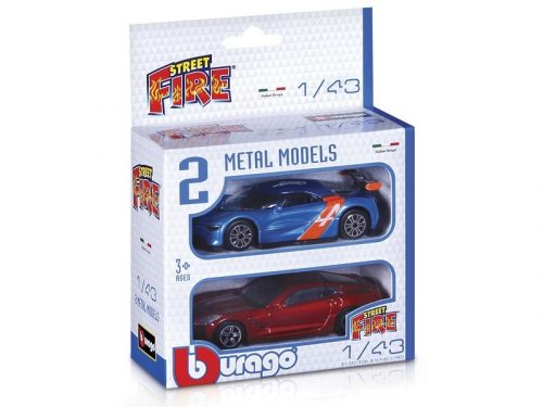 Bburago Street Fire kisautó 2 db-os csomag 1:43  12554