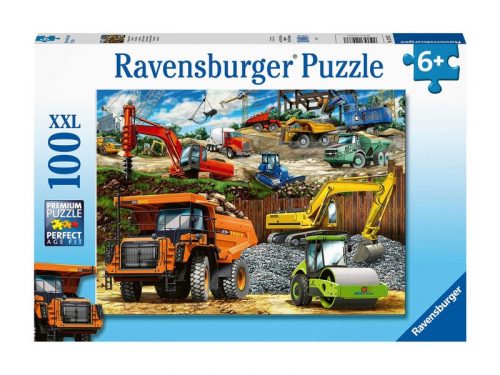 Ravensburger Puzzle 100 db - Járművek az építkezésen (12973)