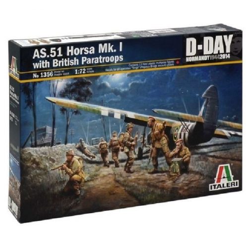 Italeri: AS.51 Horsa Mk.I/II & British Paratr. repülőgép makett, 1:72 1356s