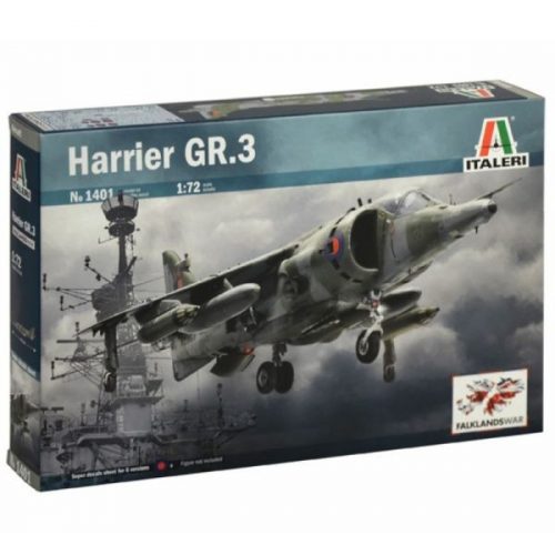 Italeri: Harrier GR. 3 Falkland repülőgép makett, 1:72 1401s