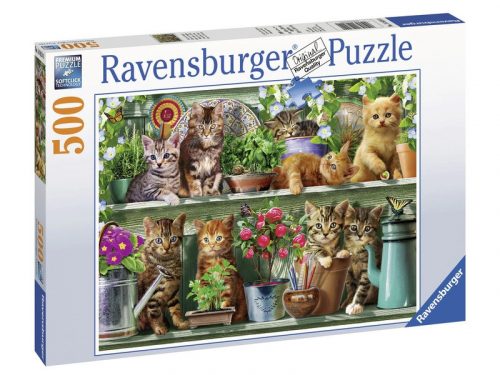 Ravensburger Puzzle 500 db - Cicák a polcon (14824)