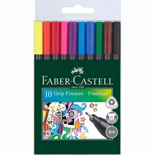 Filctoll FABER-CASTELL Grip 0,4 mm 10db-os készlet (151610)