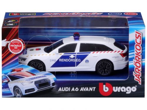 Bburago 1 /43 Audi A6 szirénázó magyar rendőrautó (18-31083)