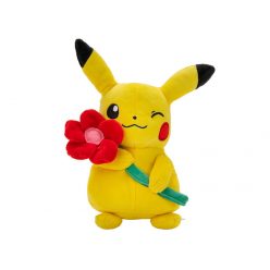 Pokémon plüss - Pikachu virággal 20 cm