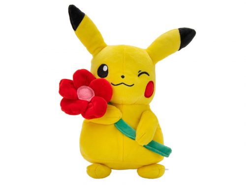 Pokémon plüss - Pikachu virággal 20 cm