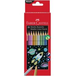   Színes ceruza FABER-CASTELL Hexagonal hatszögletű 10 db/készlet metál színek (201583)