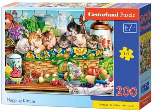 Castorland 200 db-os puzzle - Szundító Kiscicák (B-222278)