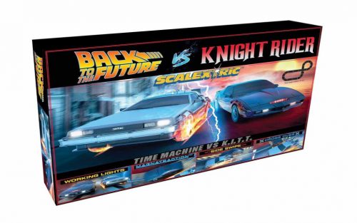 Autópálya SCALEXTRIC C1431P - Back to the Future vs Knight Rider Race Set (1:32)