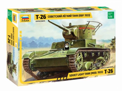 Zvezda Soviet T-26 Tank 1:35 makett harcjármű (3538)