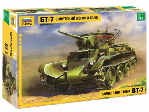 Zvezda BT-7 Soviet Tank with Crew 1:35 makett harcjármű (3545)