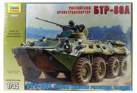 Zvezda BTR-80A Russian Personnel Carrier 1:35 makett harcjármű (3560)