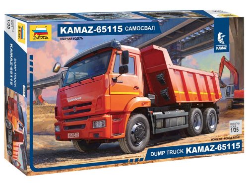 Zvezda Kamaz 65115 dump truck 1:35 makett teherautó (3650)