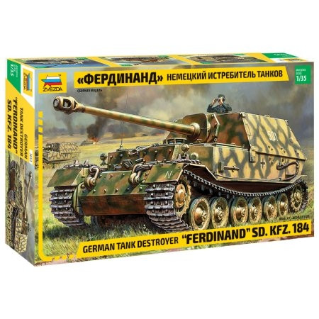 Zvezda Sd. Kfz. 184 Ferdinand Tiger 1:35 makett harcjármű (3653)