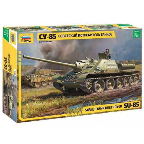 Zvezda SU-85 Self Propelled Gun 1:35 makett harcjármű (3690)