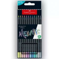   Faber-Castell: Black Edition metál hatású színes ceruza - 12 db-os