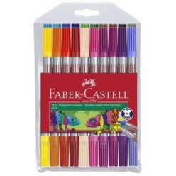   Faber Castell: Kétvégű, kimosható filctoll készlet - 20 darabos