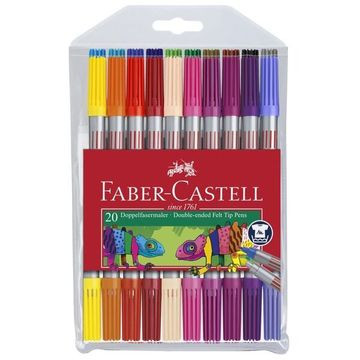 Faber Castell: Kétvégű, kimosható filctoll készlet - 20 darabos