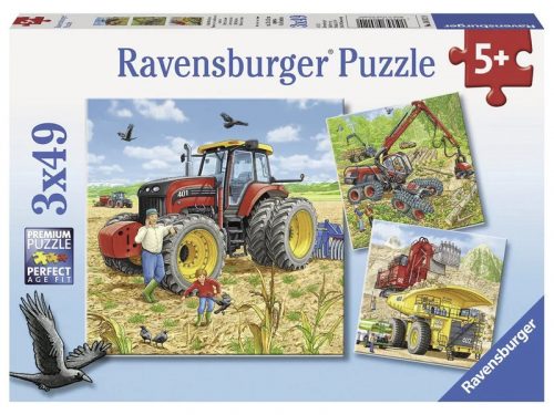 Ravensburger: Puzzle 3x49 db - Óriási gépek