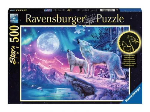 Ravensburger Puzzle 500 db - Az északi fény farkasa