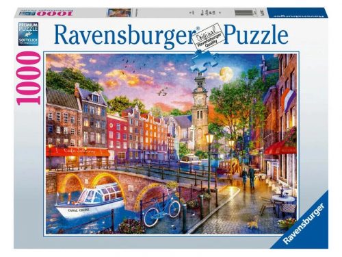 Puzzle 1000 db - Naplemente Amszterdam