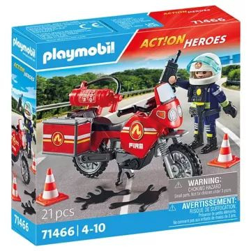 Playmobil: Motoros tűzoltó olajfoltokkal 71466