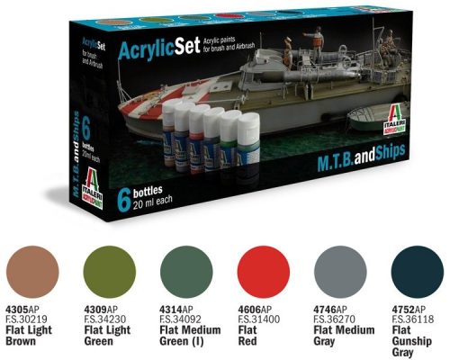 Italeri Acrylic szett: M.T.B. and SHIPS (434AP) festék