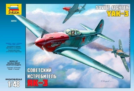 Zvezda Yakovlev YAK-3 Soviet Fighter 1:48 makett repülő (4814)