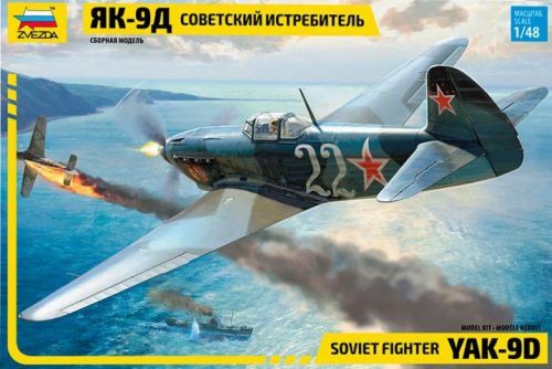 Zvezda YAK-9 Soviet fighter 1:48 makett repülő (4815)