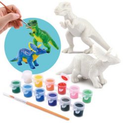   Playgo: Dinoszaurusz világ műgyanta festés - T-rex és Triceratopsz