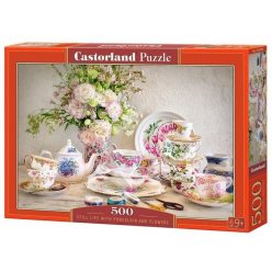   Castorland 500 db-os puzzle - Csendélet porcelánnal és virágokkal (B-53384)