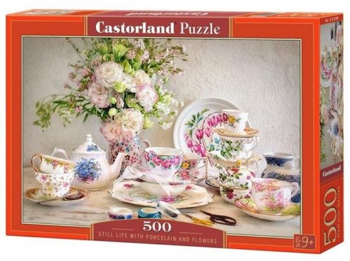 Castorland 500 db-os puzzle - Csendélet porcelánnal és virágokkal (B-53384)