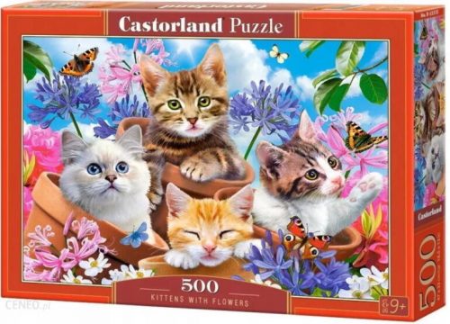 Castorland 500 db-os puzzle - Cicák a virágok között (B-53513)